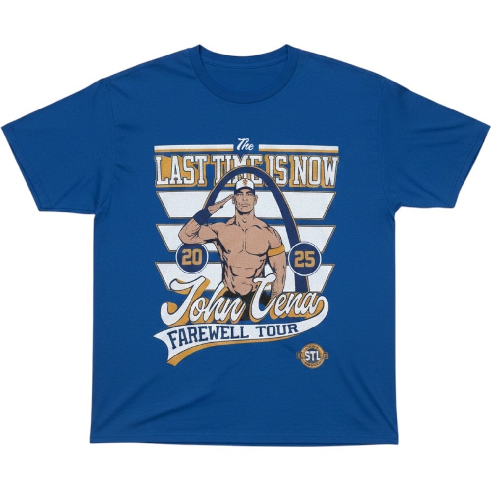 WWE John Cena Farewell Tour 2025 St Louis Blue Graphic T-Shirt Mens XL